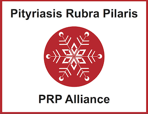 A red and white logo with the words " pityriasis rubra pilaris prp alliance ".
