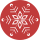 A red circle with a white snowflake in the middle.