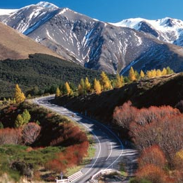 A road going through the middle of a valley.