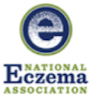 A blue and green logo for the national eczema association.