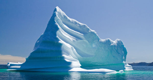 A view of ocean with ice mountain