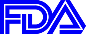 Blue FDA logo on white background.