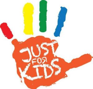 Colorful handprint with "Just for Kids" text.