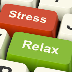 Stress and relax keyboard buttons close-up.