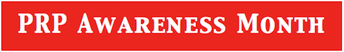 PRP Awareness Month red banner.