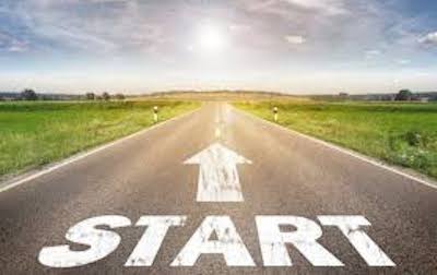 Road with "Start" and arrow pointing forward.