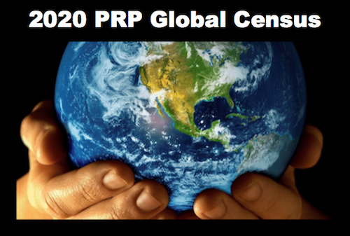 Hands holding Earth, 2020 PRP Global Census.