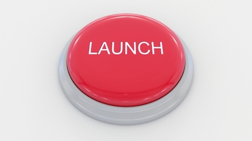 Red "Launch" button on white background.