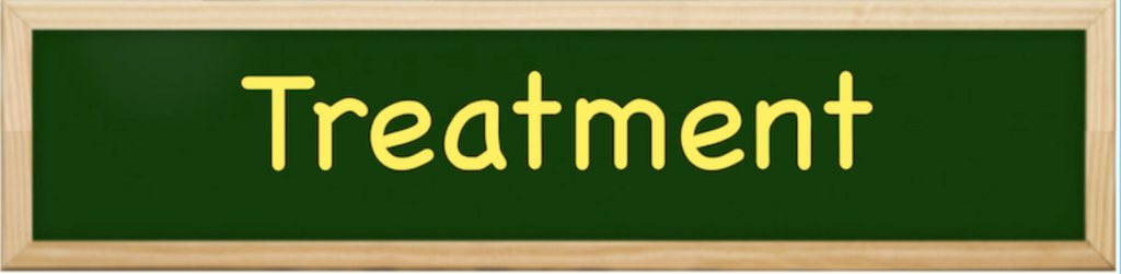Sign with the word "Treatment" in yellow.
