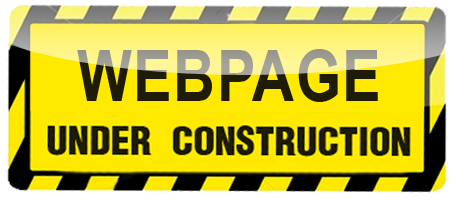 Webpage under construction sign with stripes.