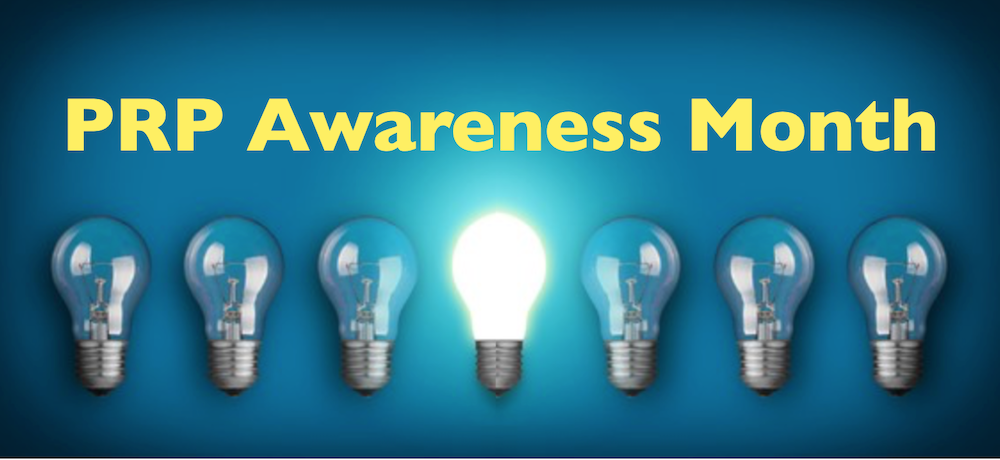 PRP Awareness Month with glowing light bulb.